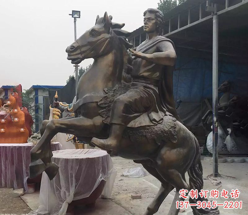 绵阳铜雕现代骑马人物公园景观