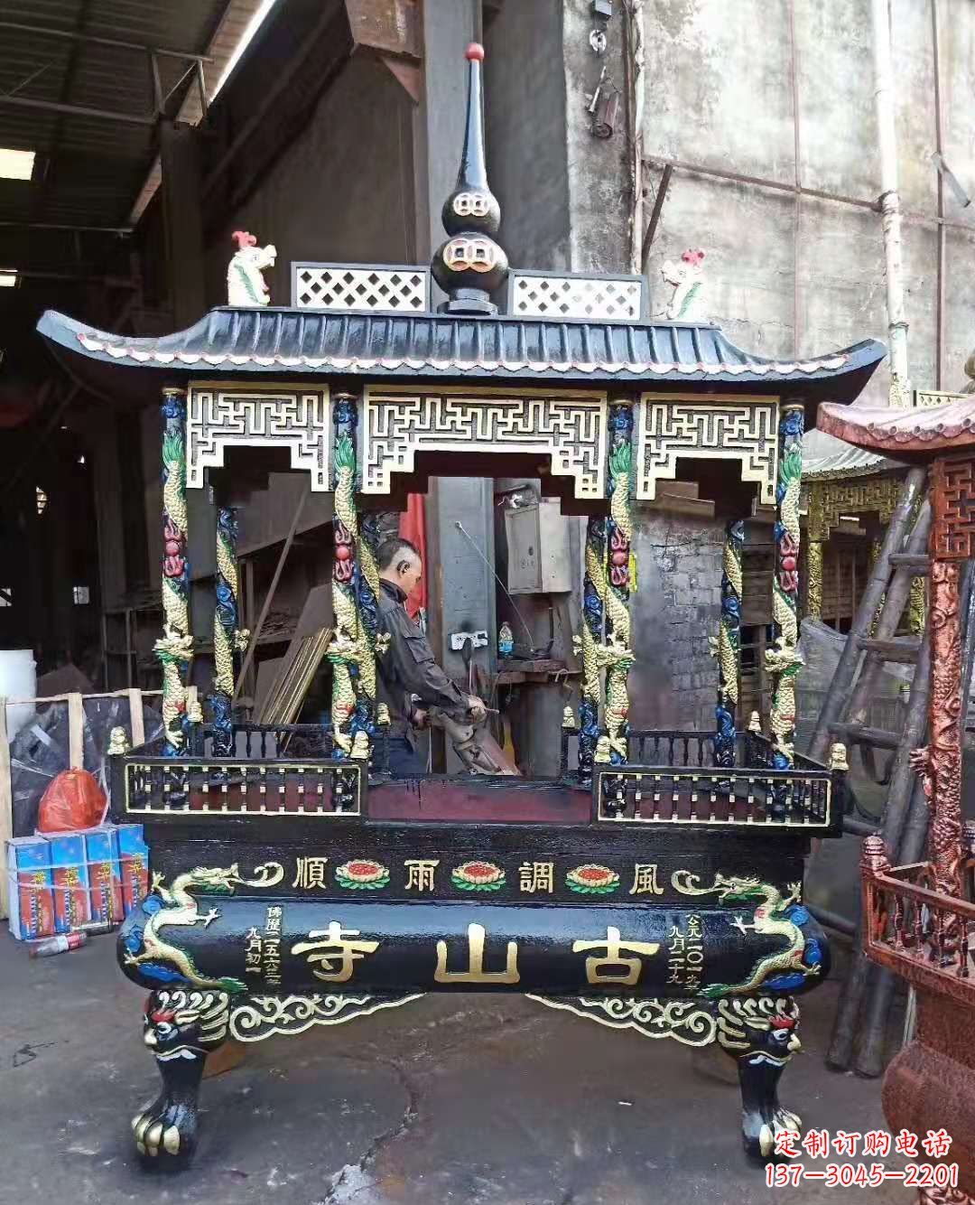 绵阳铜雕香炉寺庙景观雕塑