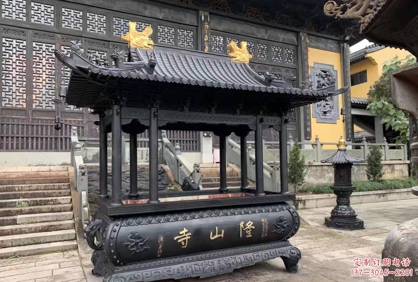 绵阳铜雕香炉寺庙景观户外摆件