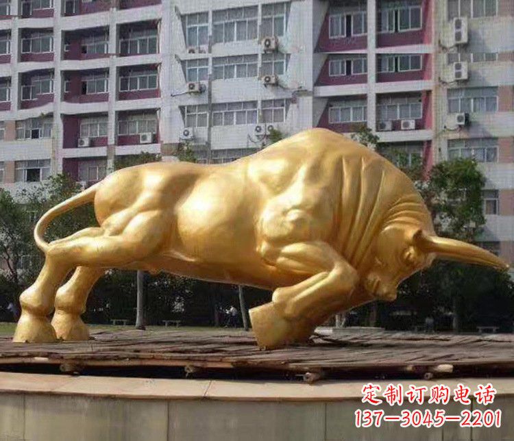 绵阳铜雕小区动物牛摆件 (3)
