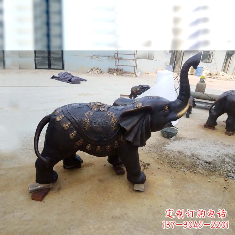绵阳铜雕小象雕塑摆件