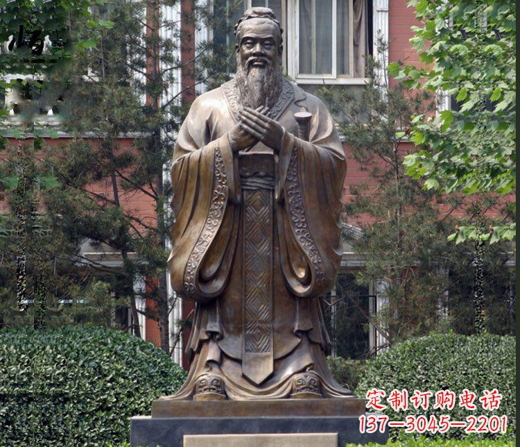 绵阳铜雕学校孔子圣人雕塑摆件 (2)