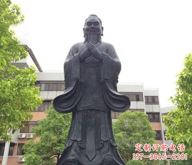 绵阳铜雕学校孔子圣人雕塑摆件