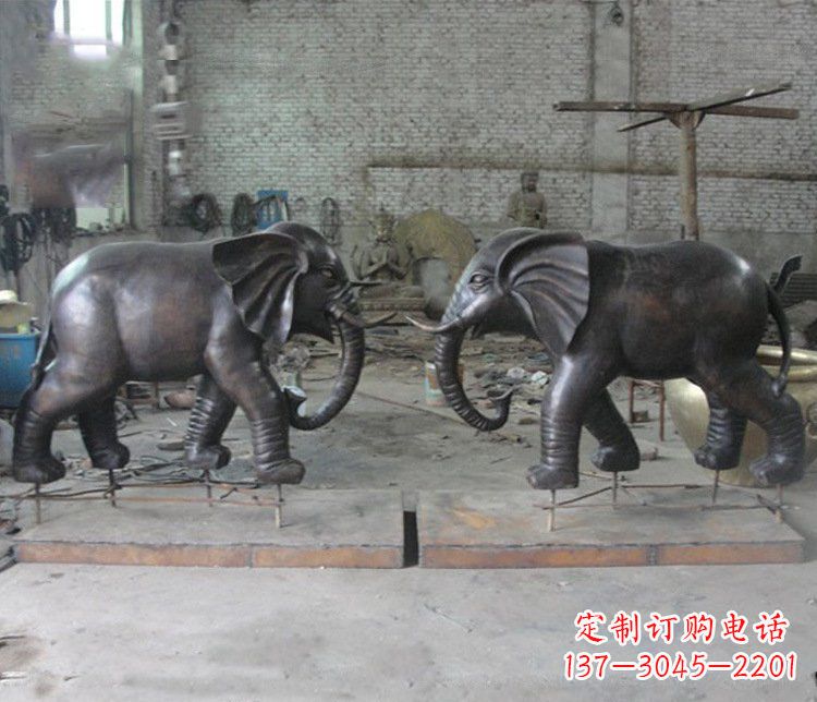 绵阳铜雕园林动物大象雕塑 (2)