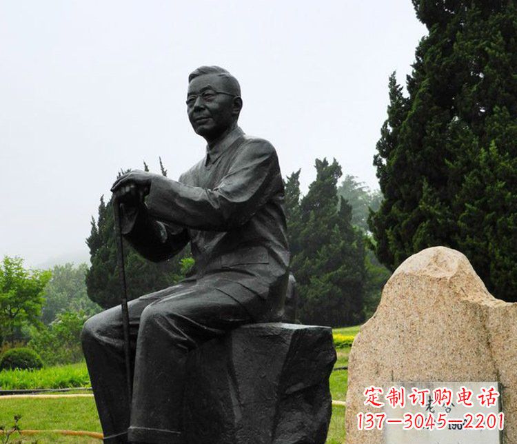 绵阳铜雕园林老舍人物雕塑