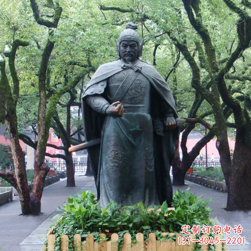 绵阳铜雕岳飞雕塑-公园园林历史名人中国古代民族英雄人物雕像
