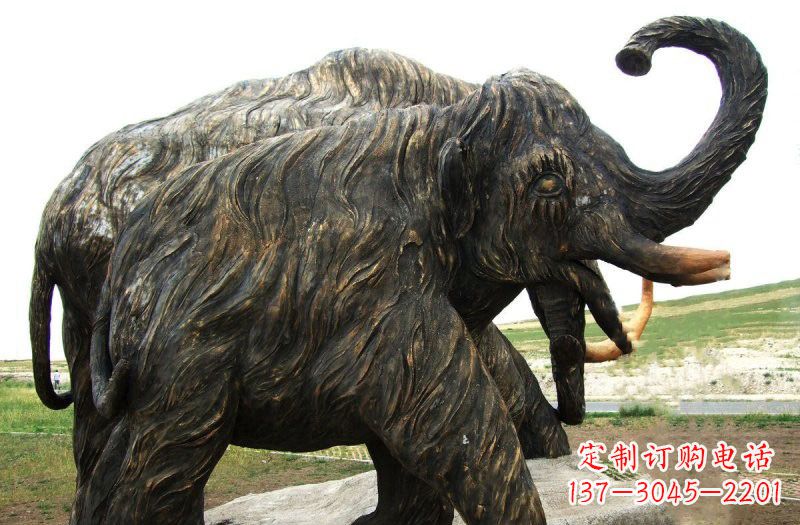 绵阳铜雕长毛象动物雕塑