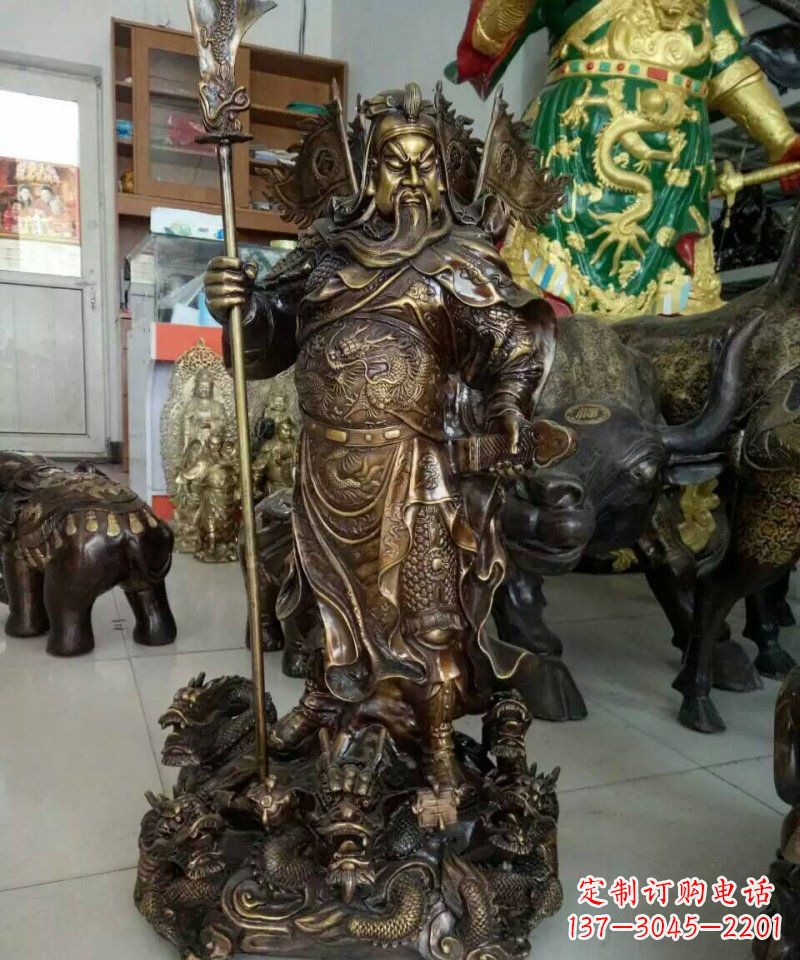 绵阳铜雕镇宅关公寺庙神像雕塑摆件