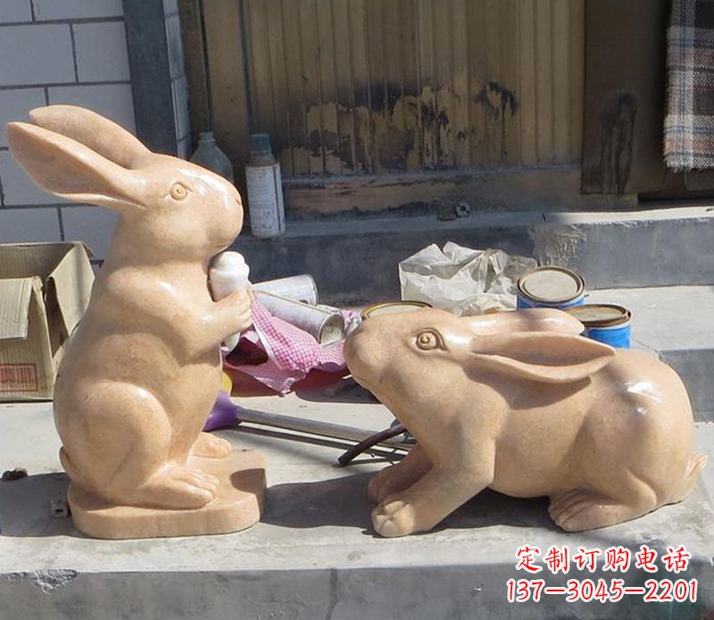 绵阳兔子石雕公园动物摆件