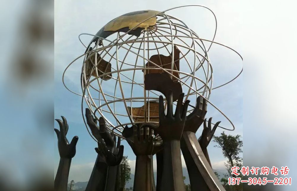 绵阳托起地球不锈钢雕塑
