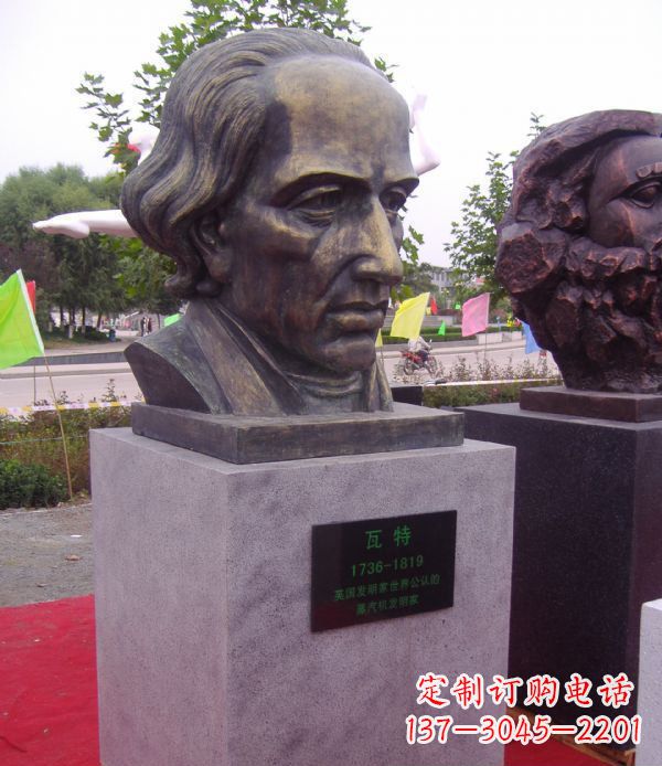 绵阳瓦特胸像名人铜雕 (2)