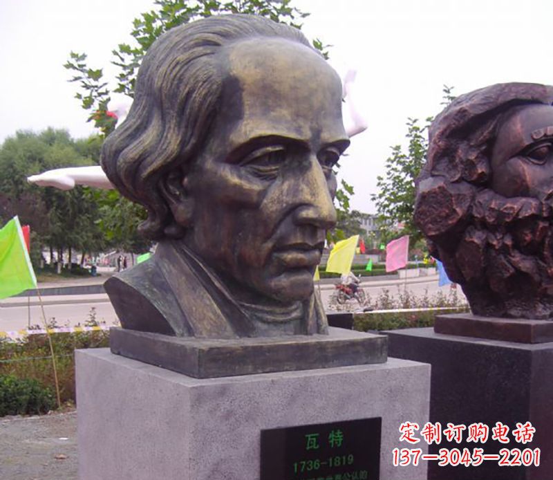 绵阳瓦特胸像名人铜雕