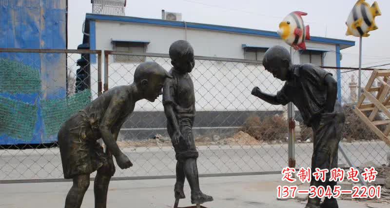 绵阳玩陀螺人物铜雕