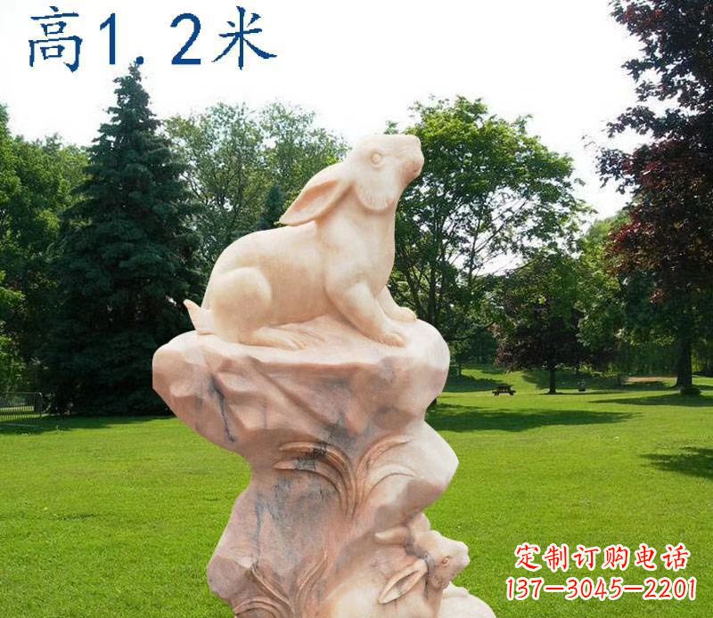 绵阳晚霞红12生肖动物石雕