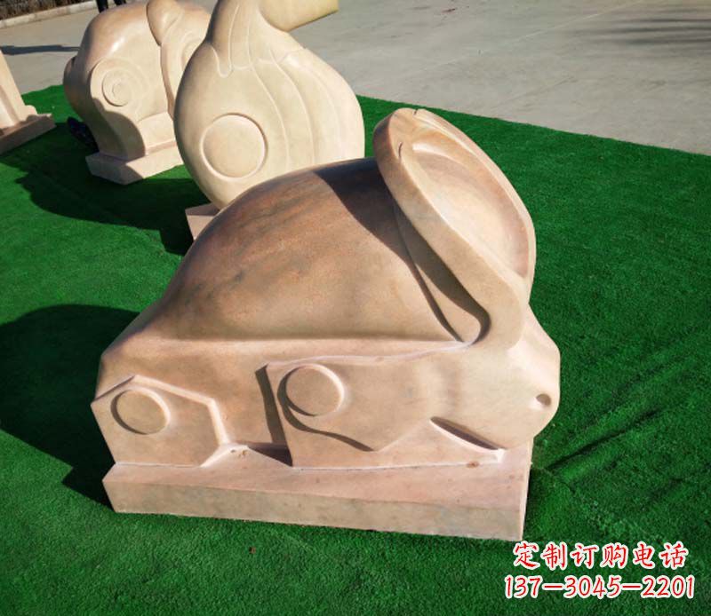 绵阳晚霞红抽象十二生肖石雕