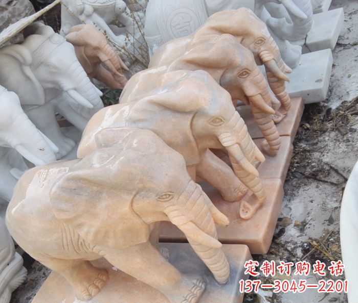 绵阳晚霞红大象门口石雕