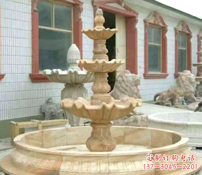 绵阳晚霞红大型喷泉石雕 (3)