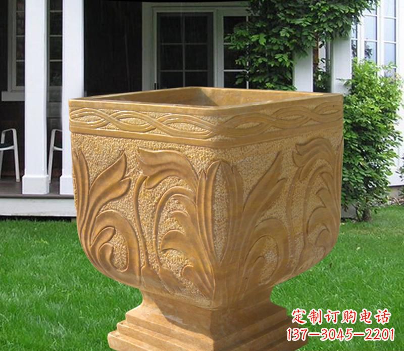 绵阳晚霞红雕刻景观花盆雕塑