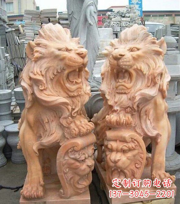 绵阳晚霞红盾牌欧式狮子