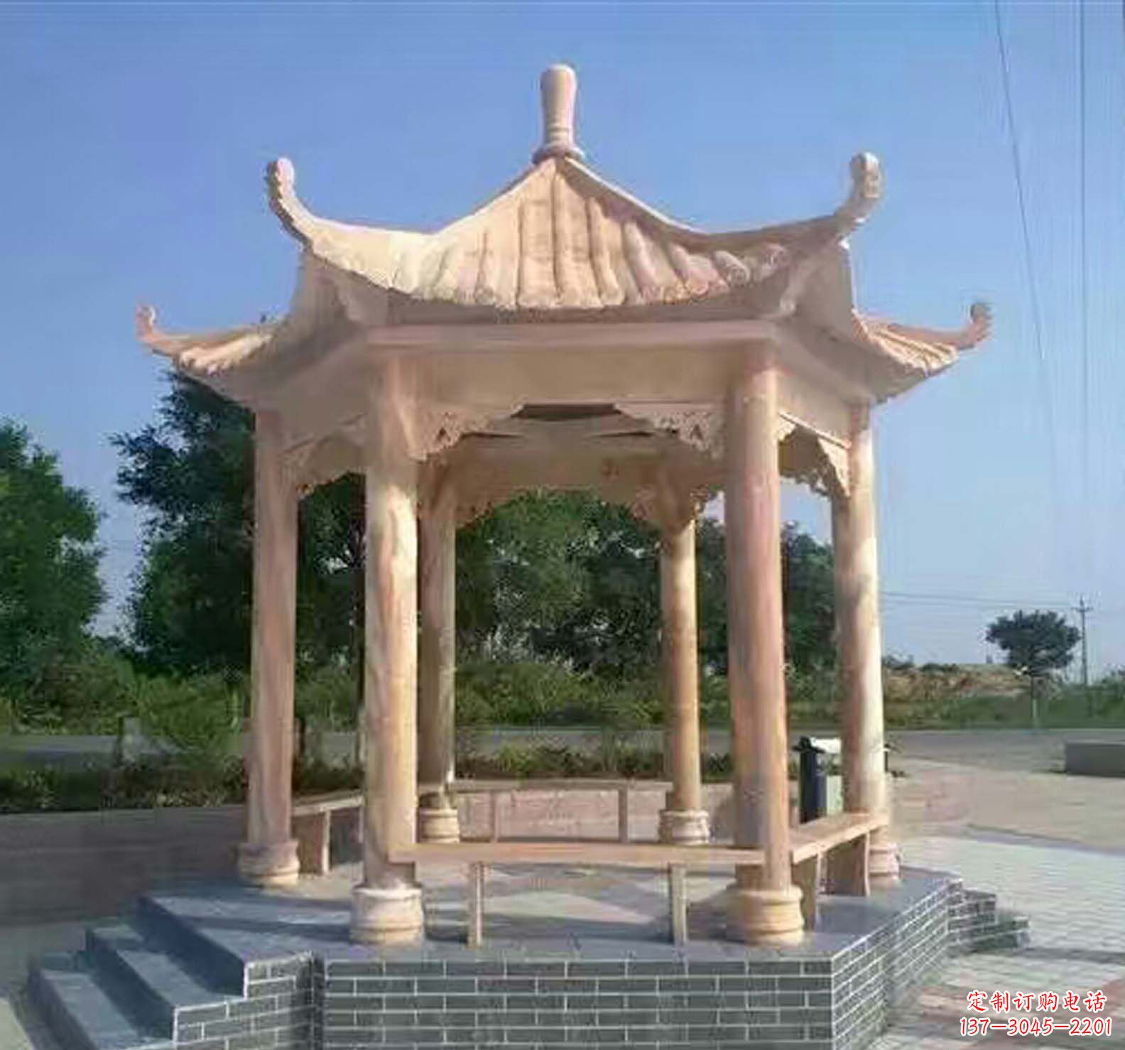 绵阳晚霞红公园景观凉亭