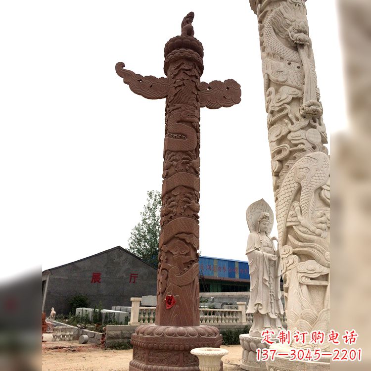 绵阳晚霞红华表石柱