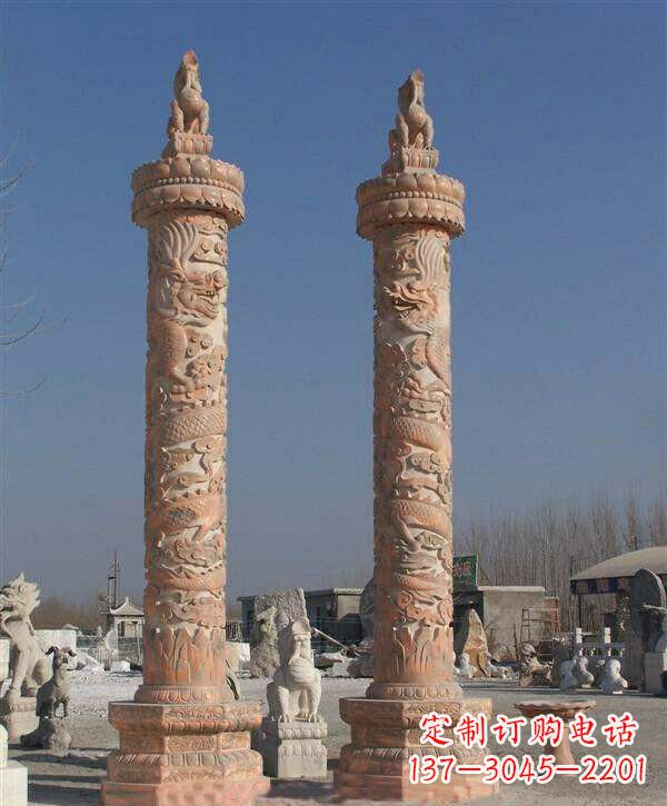 绵阳晚霞红华表雕塑