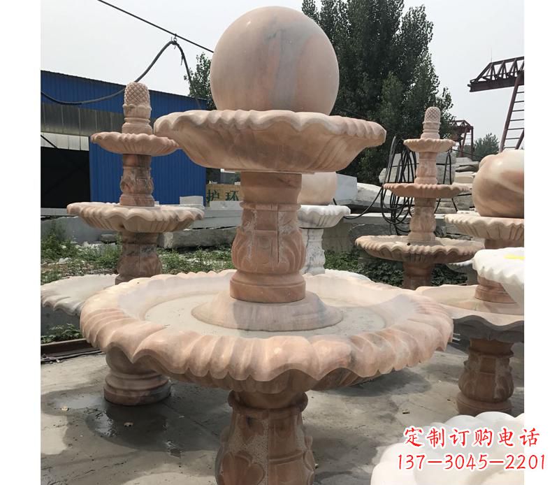 绵阳晚霞红景观风水球雕塑