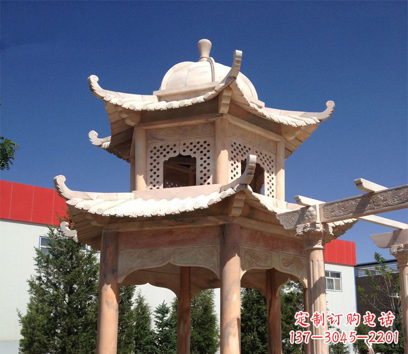 绵阳晚霞红景观凉亭雕塑