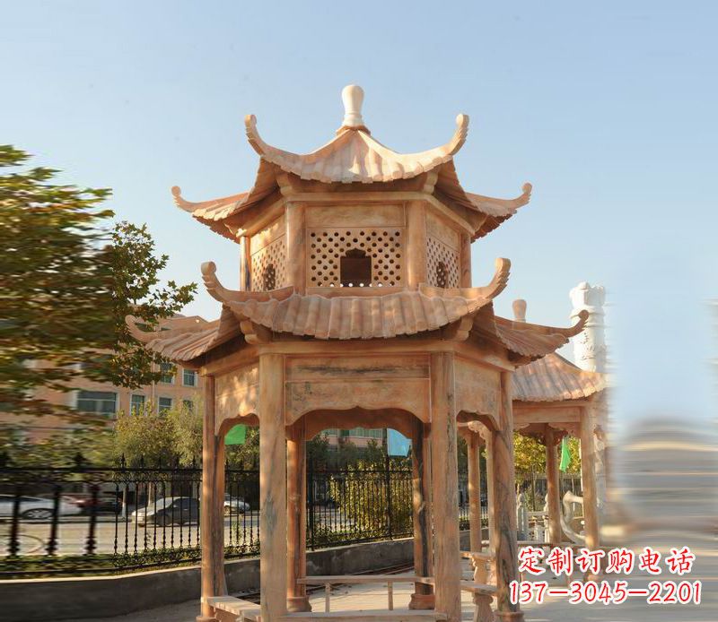 绵阳晚霞红景区休息凉亭