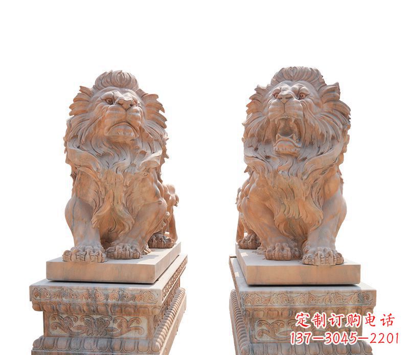绵阳晚霞红欧式狮子雕塑