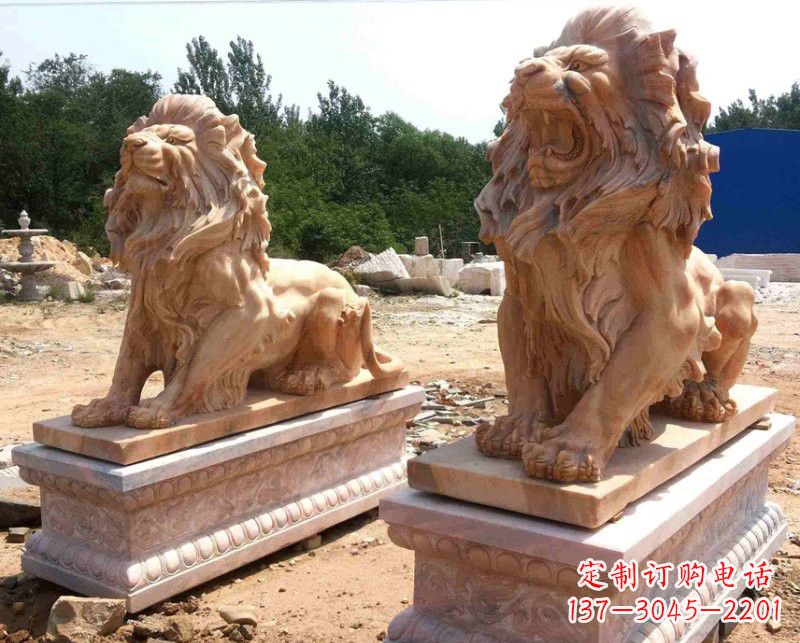 绵阳晚霞红欧式狮子雕塑222