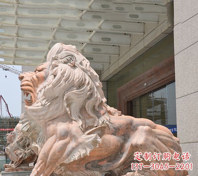 绵阳晚霞红欧式狮子石雕 (3)