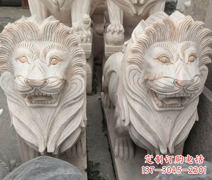 绵阳晚霞红欧式狮子石雕 (2)