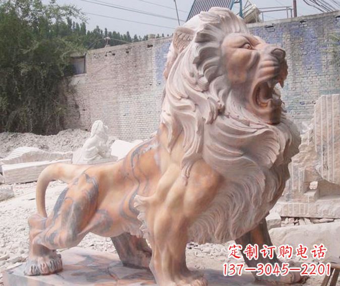 绵阳晚霞红欧式狮子石雕 (4)