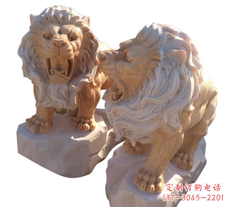 绵阳晚霞红欧式西洋狮子雕塑