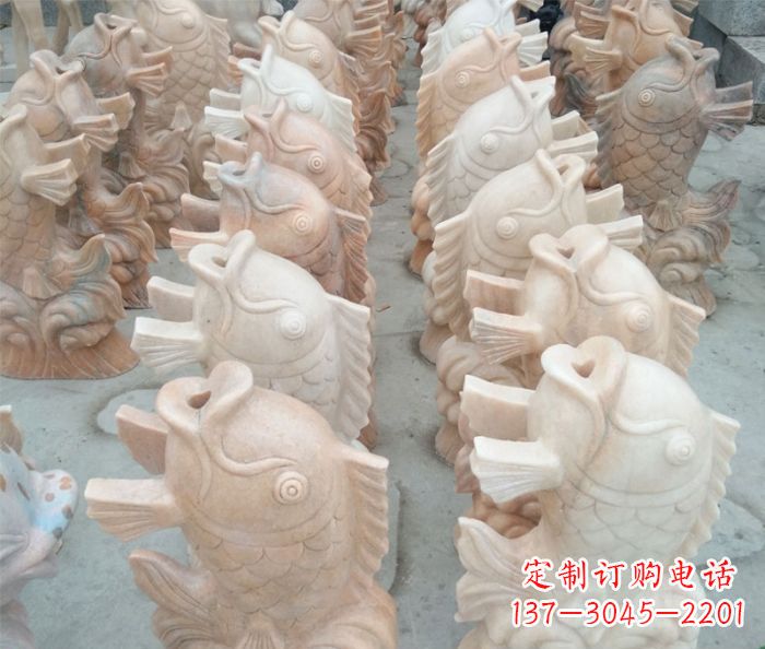 绵阳晚霞红喷水鲤鱼公园石雕 (2)
