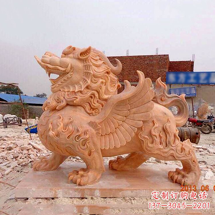 绵阳晚霞红貔貅雕塑