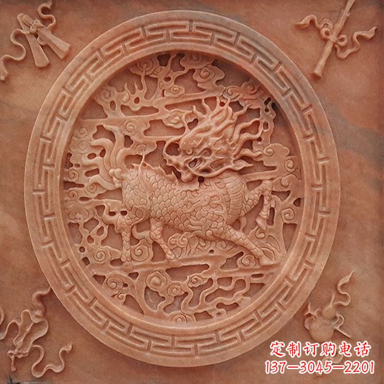绵阳晚霞红麒麟建筑装饰壁画