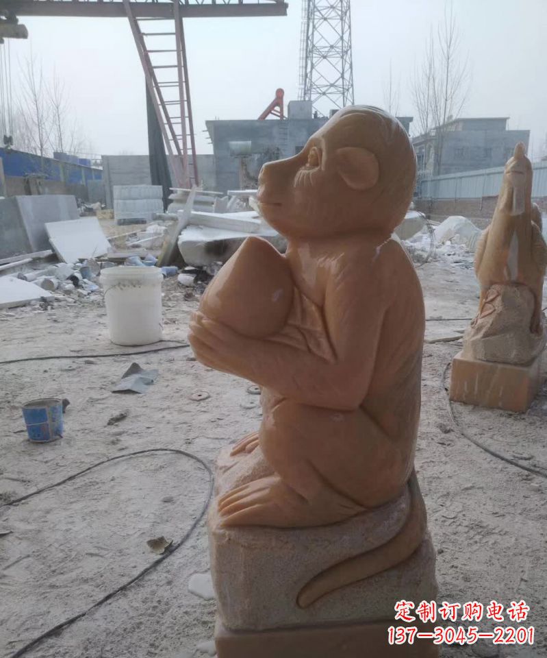 绵阳晚霞红十二生肖动物石雕