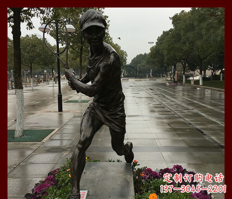 绵阳网球运动人物铜雕