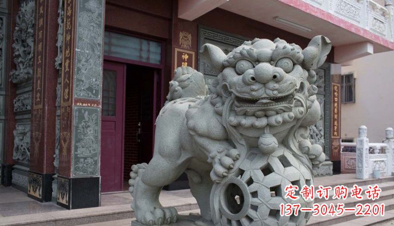 绵阳网球狮石雕南方狮子雕塑