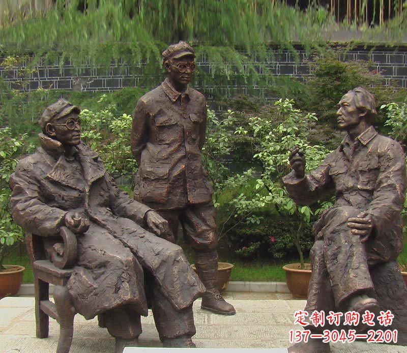 绵阳伟人毛泽东刘伯承铜雕
