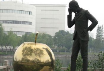 绵阳中领雕塑：专业定制精美牛顿铜雕