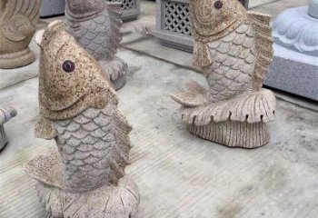 绵阳花岗岩石雕-鲤鱼雕塑