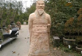 绵阳中领雕塑：以秦始皇晚霞红石雕像闻名
