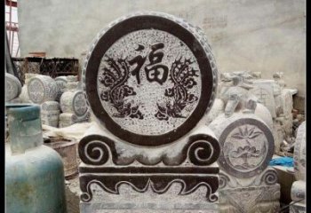 绵阳青石凤凰浮雕抱鼓石，精致历久弥新