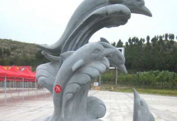 绵阳青石海豚雕塑由中领雕塑制作，是一款以海豚…