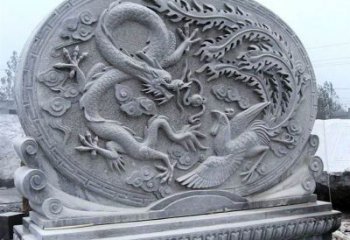 绵阳青石古典美——龙凤呈祥雕塑