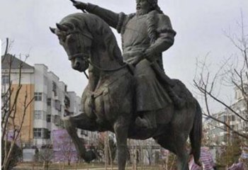 绵阳精致雕刻成吉思汗青铜骑马