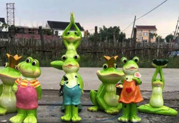 绵阳精美青蛙玻璃钢卡通雕塑